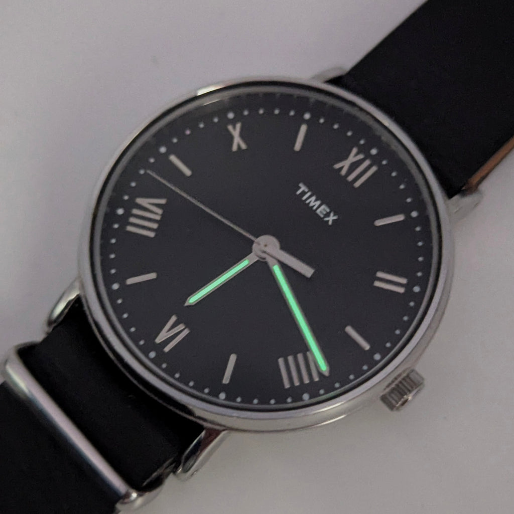 Timex Southview TW2R28600 Quartz — Black Dial, Black Leather NATO, Sold Naked - Bezel & Hide