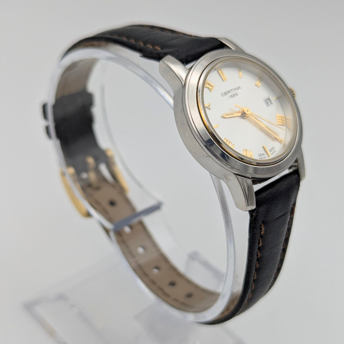Certina 1888 Ref. 250.1194.44 — Two-Tone, White Dial, Ladies' Quartz Watch - Bezel & Hide