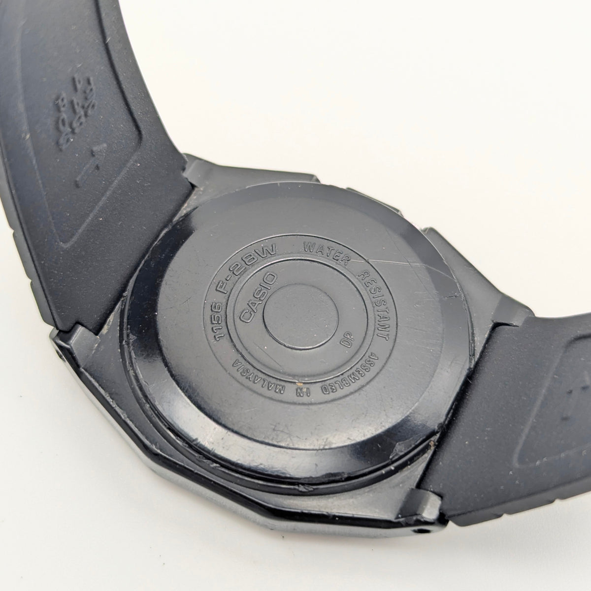 Casio F-28W Digital Quartz Watch | Black Resin & Blue Trim