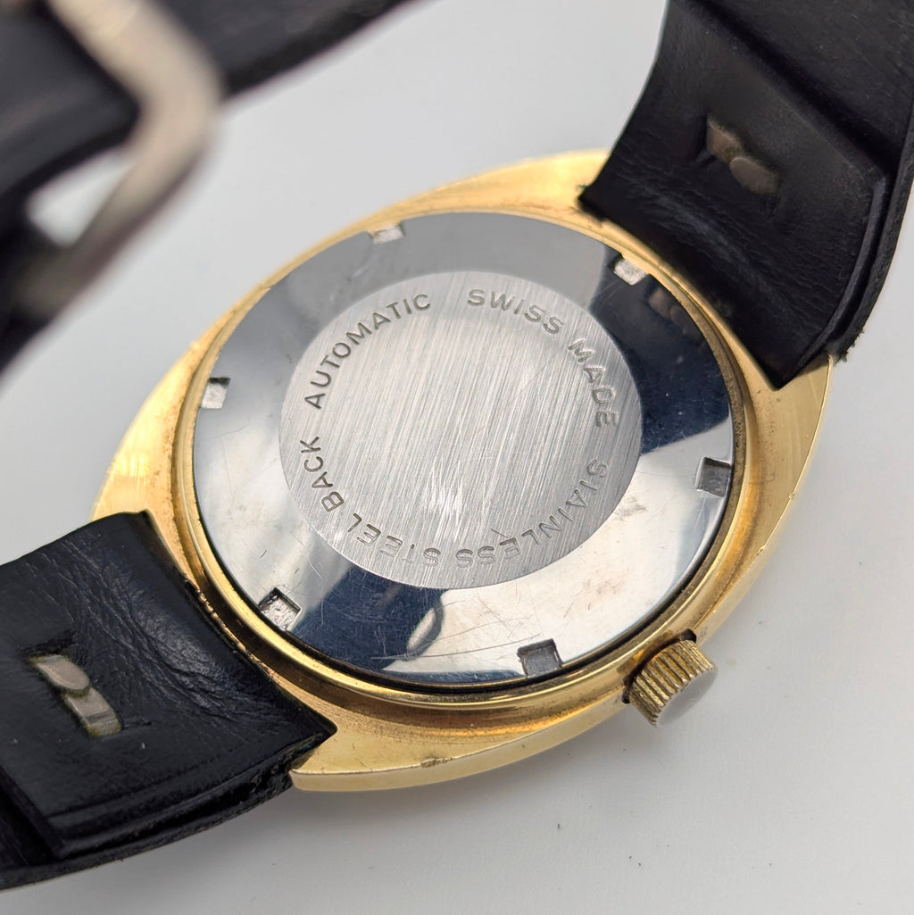 Montine of Switzerland Manual Wind Watch — 1970s Gold-Tone Elegance, Sold Naked - Bezel & Hide