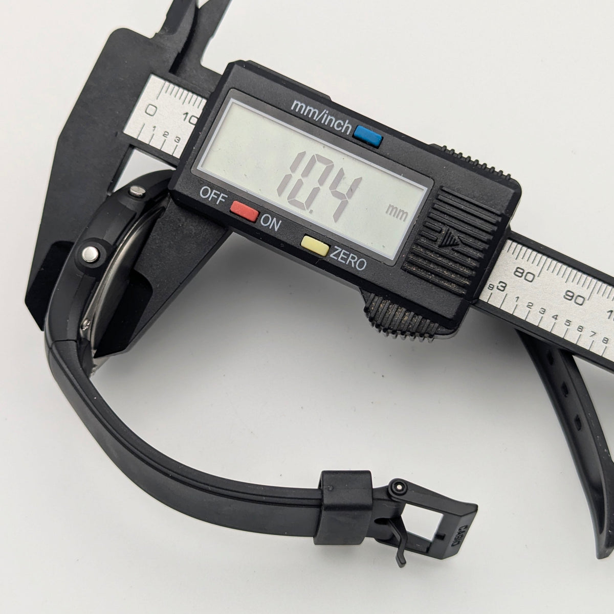 Casio AMW-90H Ana-Digi Watch — Black Resin, Gold Dial, Dual Time, Alarm, Sold Naked - Bezel & Hide