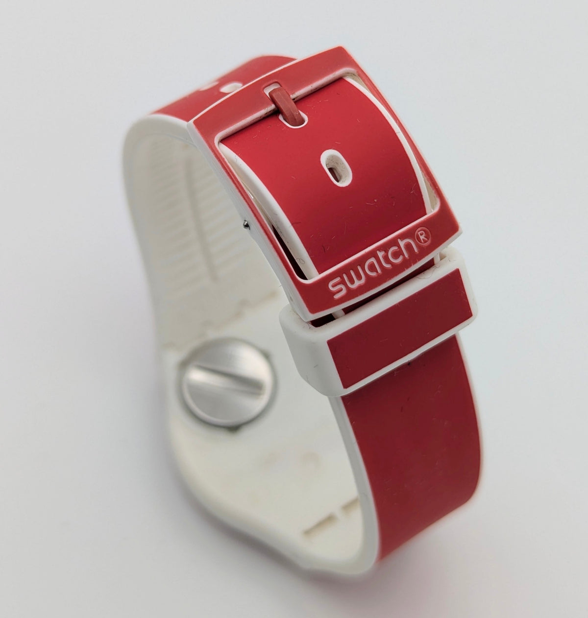 Swatch Originals Gent Poppy Red GE709 — Day-Date, Red Dial, Sold Naked - Bezel & Hide