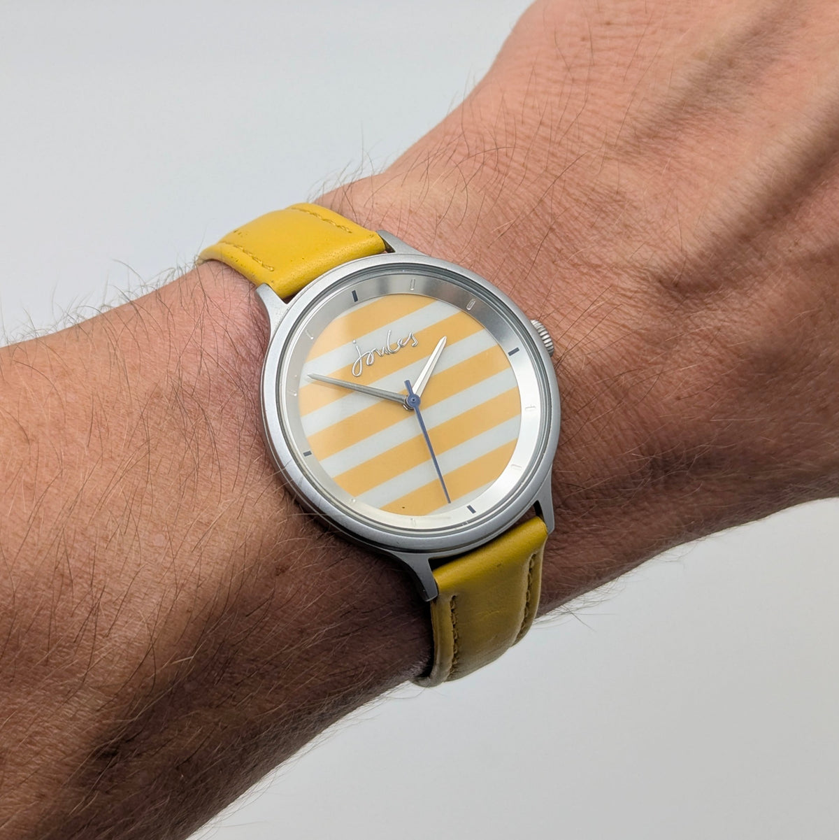 Joules JS1C1PY Yellow Stripe Ladies' Quartz Watch — Sold Naked - Bezel & Hide