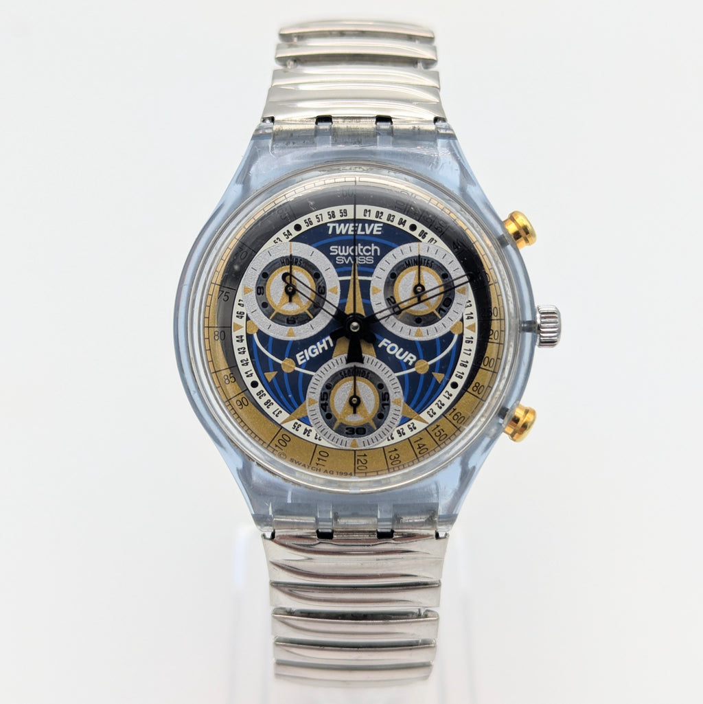 Swatch Grand Prix SCJ101 Chronograph — 1992 Swiss Quartz Motorsport Icon, Sold Naked - Bezel & Hide