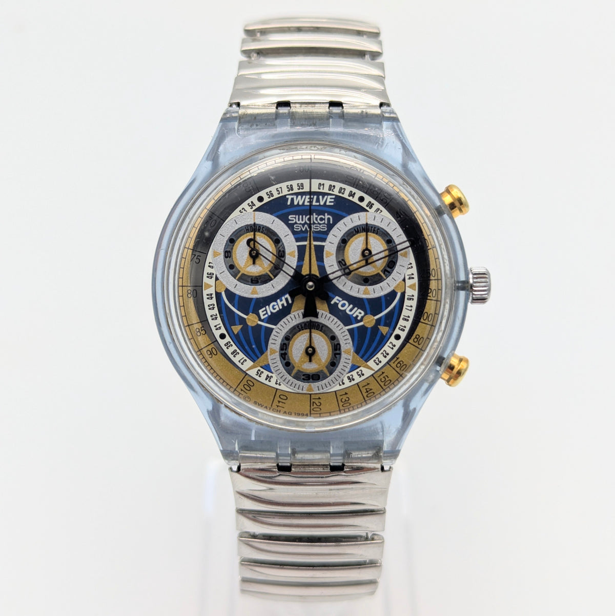 Swatch Grand Prix SCJ101 Chronograph — 1992 Swiss Quartz Motorsport Icon, Sold Naked - Bezel & Hide