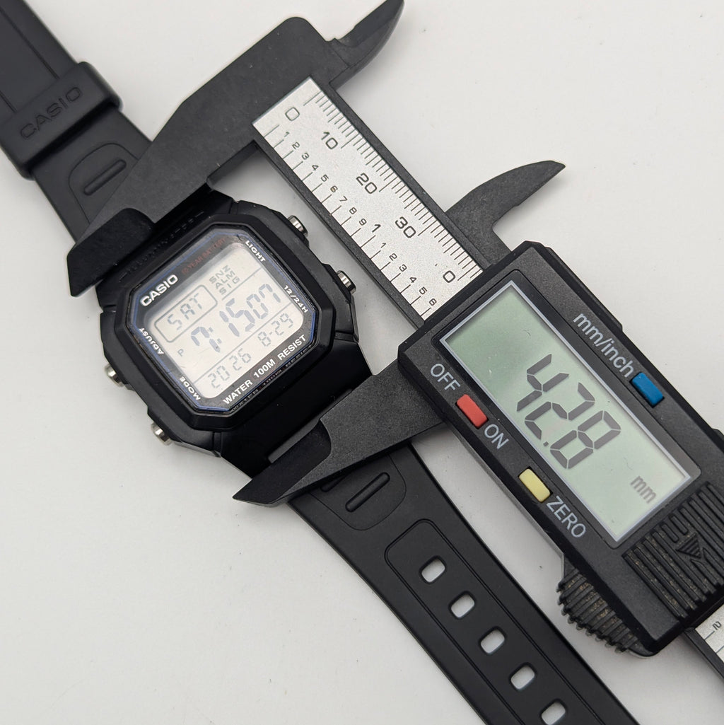 Casio W-800H Digital Watch — 100M Water Resistant, Sold Naked - Bezel & Hide