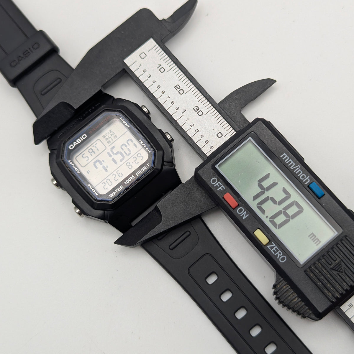 Casio W-800H Digital Watch — 100M Water Resistant, Sold Naked - Bezel & Hide