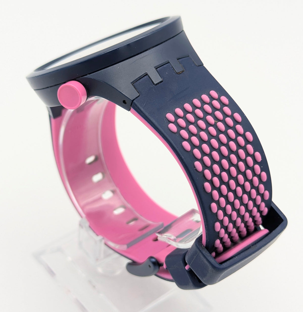 Swatch Big Bold Pinkindots SB05N400 — 47mm, Black Dial, Pink & Navy Strap, Sold Naked - Bezel & Hide