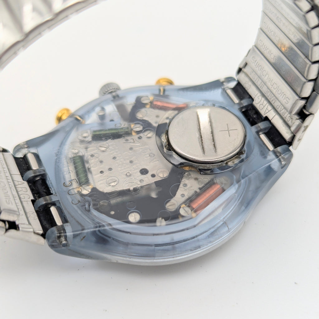 Swatch Grand Prix SCJ101 Chronograph — 1992 Swiss Quartz Motorsport Icon, Sold Naked - Bezel & Hide