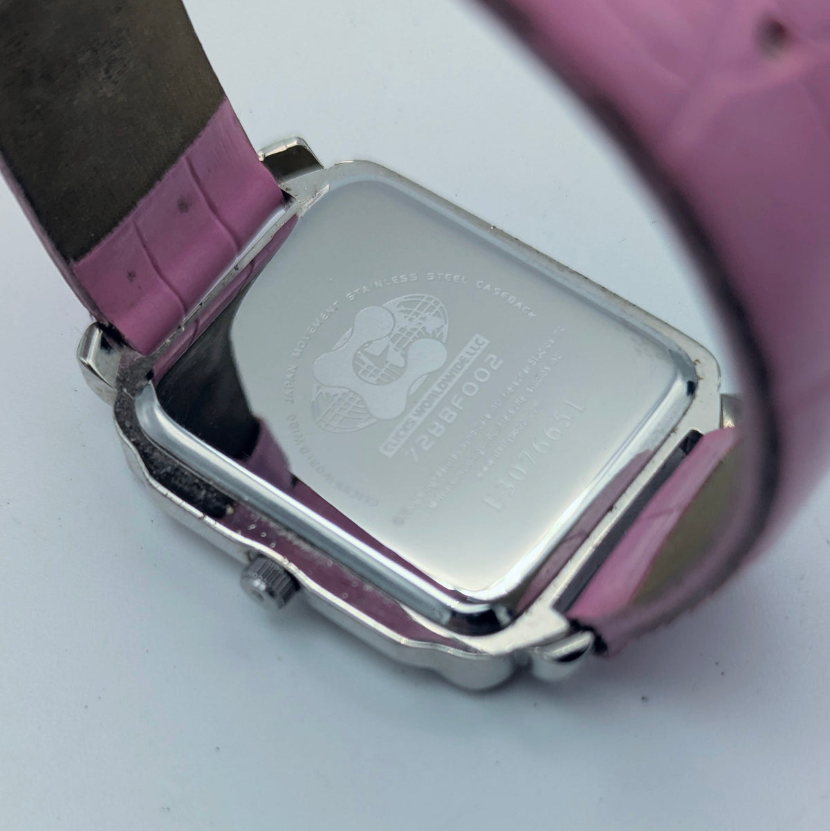 Betty Boop Quartz Watch — Pink Strap, Rectangle Case, Sold Naked - Bezel & Hide